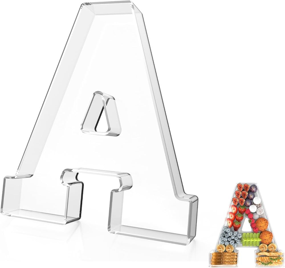 11" Acrylic Letter Charcuterie Tray, Charcuterie Letters Fillable Box for food, Reusable Serving ... | Amazon (US)