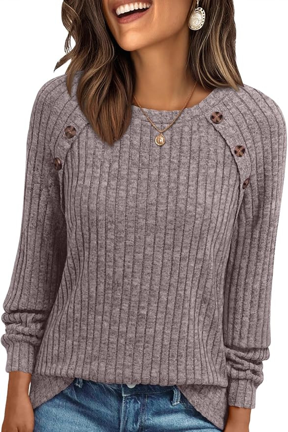 AUTOMET Womens Long Sleeve Shirts Fall Sweaters Business Casual Tops Blouse | Amazon (US)