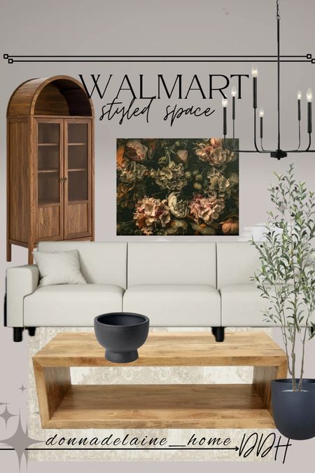 It’s all Walmart! Here’s a favorite tip of mine : if you have two pieces of furniture that are slightly different wood tones in the same space… Tie them in with an artwork piece that combines both tones. Or an area rug, or pillows…etc. 
It creates flow✨
Modern organic home, affordable furniture, decor finds 

#LTKHome #LTKFamily