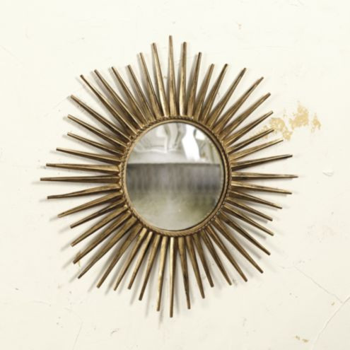 SK Sunburst Mirror #4 with Antique Gold Finish & Convex Detail | Ballard Designs, Inc.