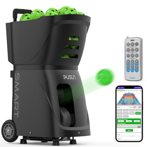 PP-SMART Advanced Pickleball Machine: App-Controlled, 20 Landing Points, 12 Serve Modes - Portable Pickleball Launcher with 4-6 Hour Battery, Random & Variable Speed for Pro-Level Training (Black) | Amazon (US)