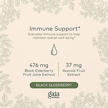 Gaia Herbs Black Elderberry (Sambucus Nigra) Syrup-Immune Support Supplement-Made with Organic Bl... | Amazon (US)