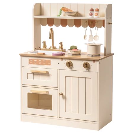 Here’s our adorable play kitchen along with some other affordable options and accessories! 