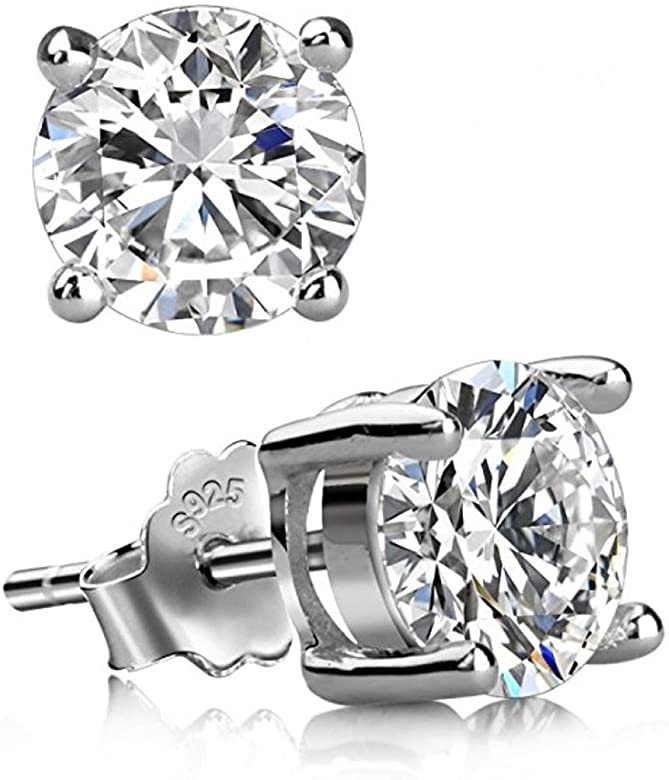 1 Pair Adabele Authentic Sterling Silver Birthstone Stud Earrings 4mm 0.25 Carat Tiny Cubic Zirco... | Amazon (US)
