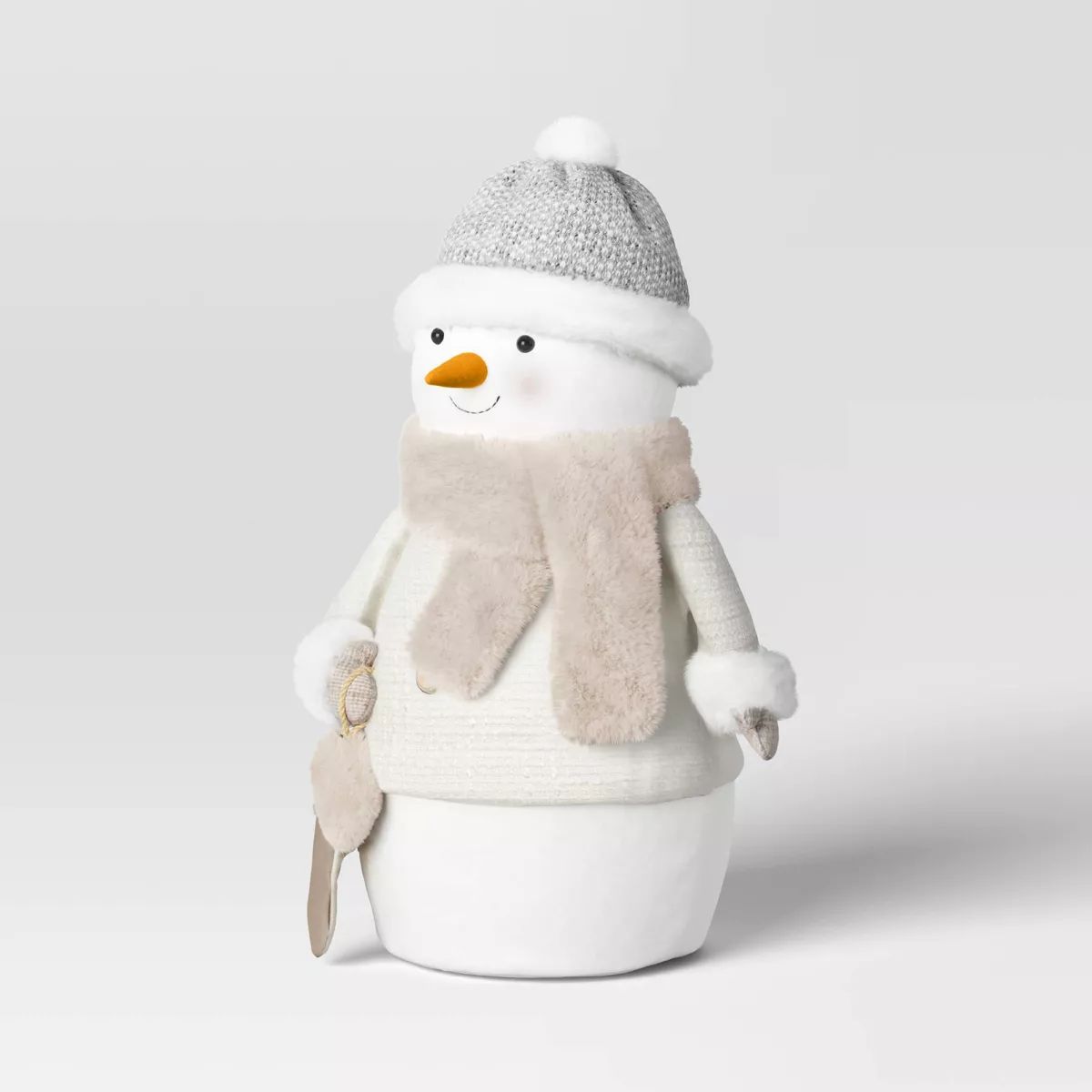 Fabric Snowman Christmas Figurine with Stocking - Wondershop™ White | Target