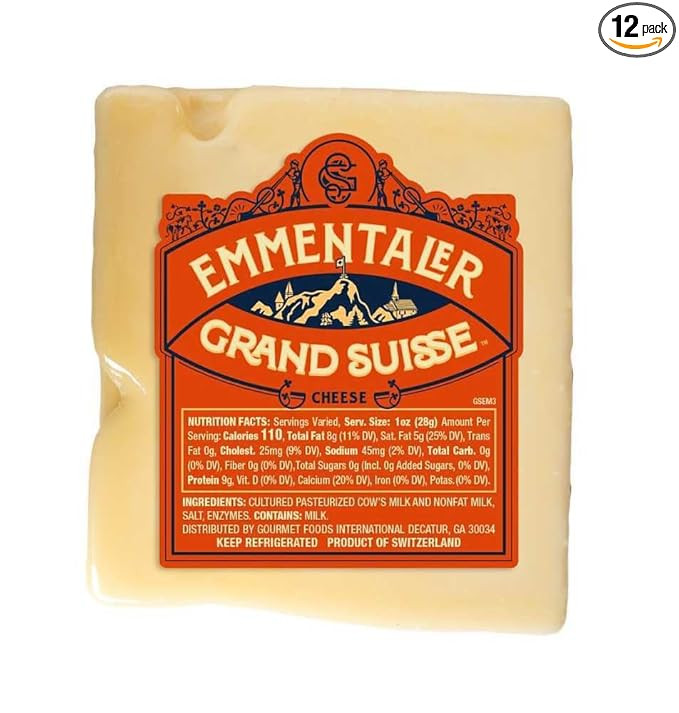 Grand Suisse Emmentaler, 8OZ, 12 Pack | Amazon (US)