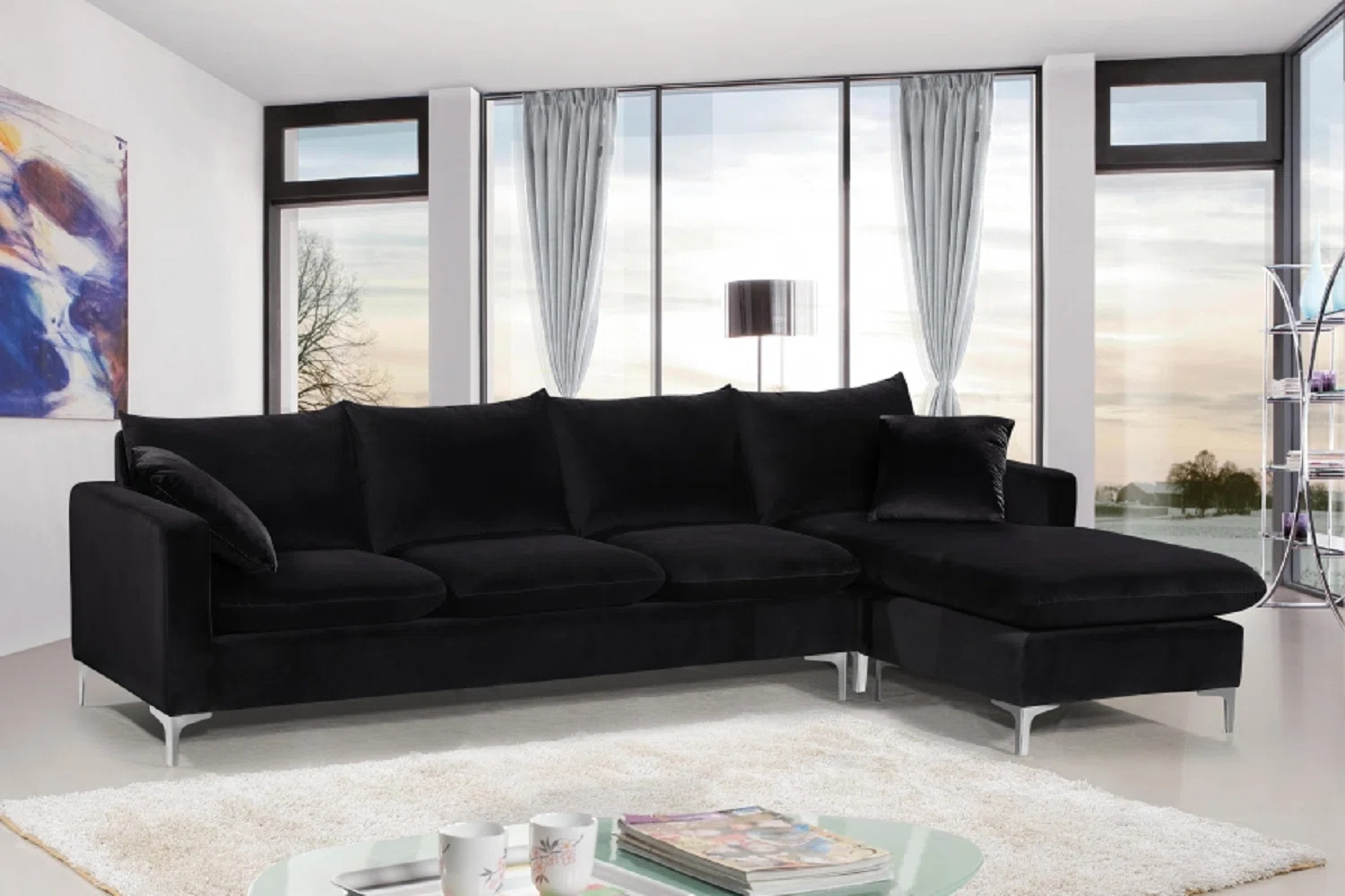 Shumpert 2 - Piece Velvet Sectional | Wayfair North America