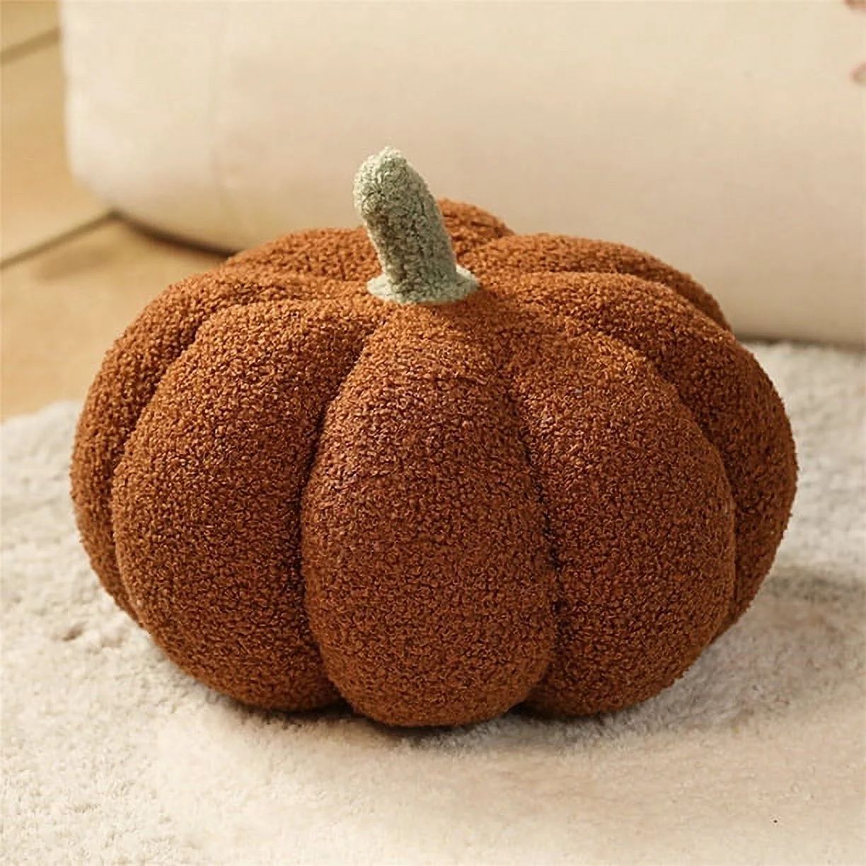 Kripyery Pumpkin Throw Pillows, Happy Sherpa Fall Decorative Pumpkin Shaped Pillow Cute 3D Shaped... | Walmart (US)