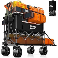 Amazon.com : 400L Double Decker Wagon Collapsible with 54" L Tailgate, 560lbs Heavy Duty Wagons C... | Amazon (US)