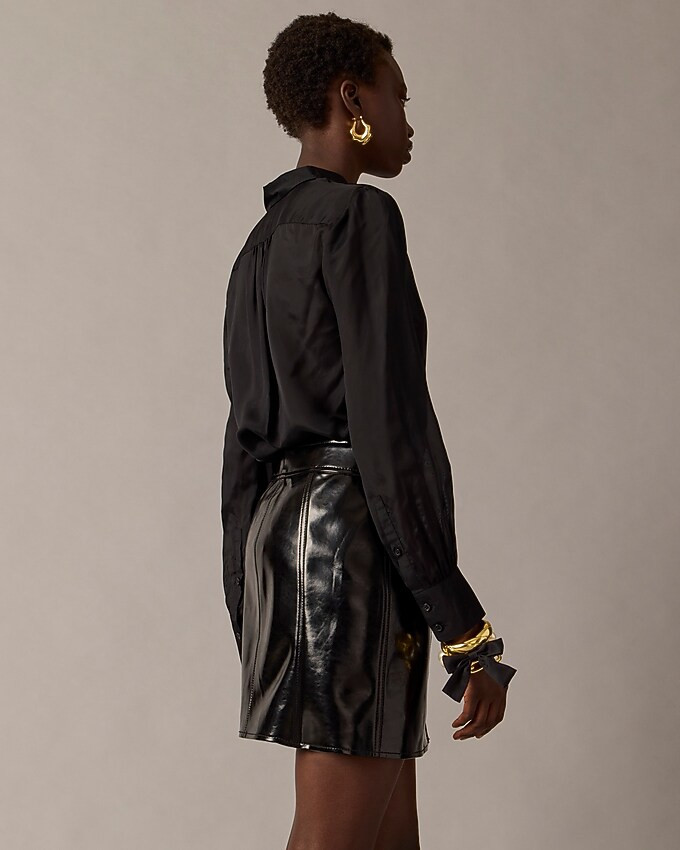 Collection button-front skirt in faux patent leather | J. Crew US