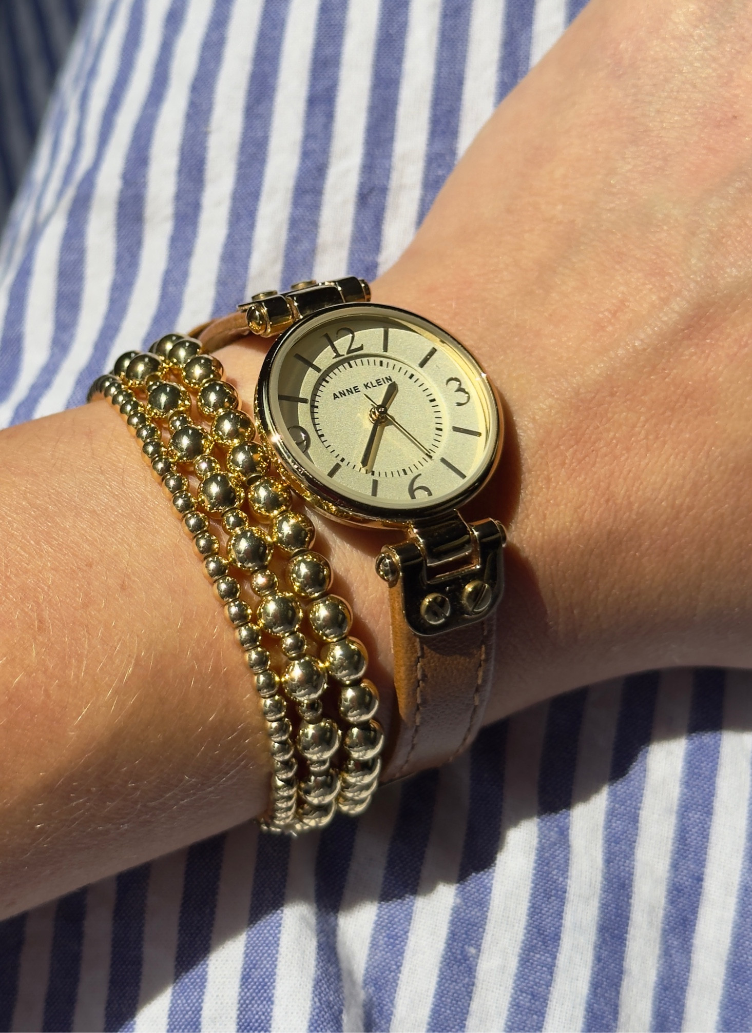 Timeless brown leather watch & DIY gold beaded bracelets ✨ Watch is on sale for prime day and only $22! 

I made these bracelets over a year ago and they have held up great! The gold beads have quite a bit of weight to them and are definitely a dupe to high end brands! 
Bead sizes used: 3mm & 5mm

#LTKStyleTip #LTKSaleAlert #LTKFindsUnder50