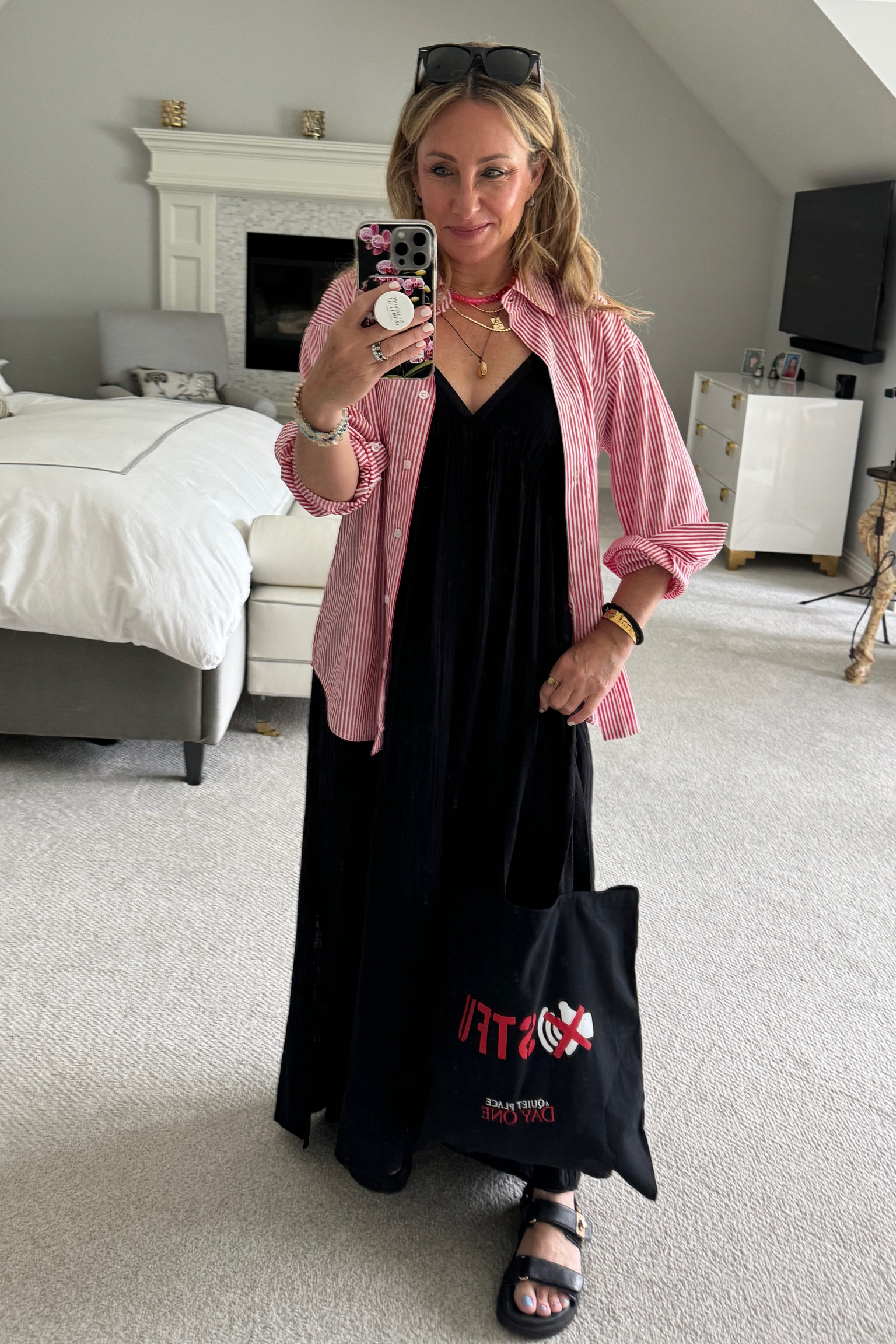 This dress is possibly one of the most worn pieces in my closet. Probably because I can dress it up or down and it’s very comfortable. Today was one of those days where the weather was sort of hot but sort of iffy. So I threw a button up over it as a topper, and I really like how it turned out.

#LTKShoeCrush #LTKSeasonal #LTKStyleTip