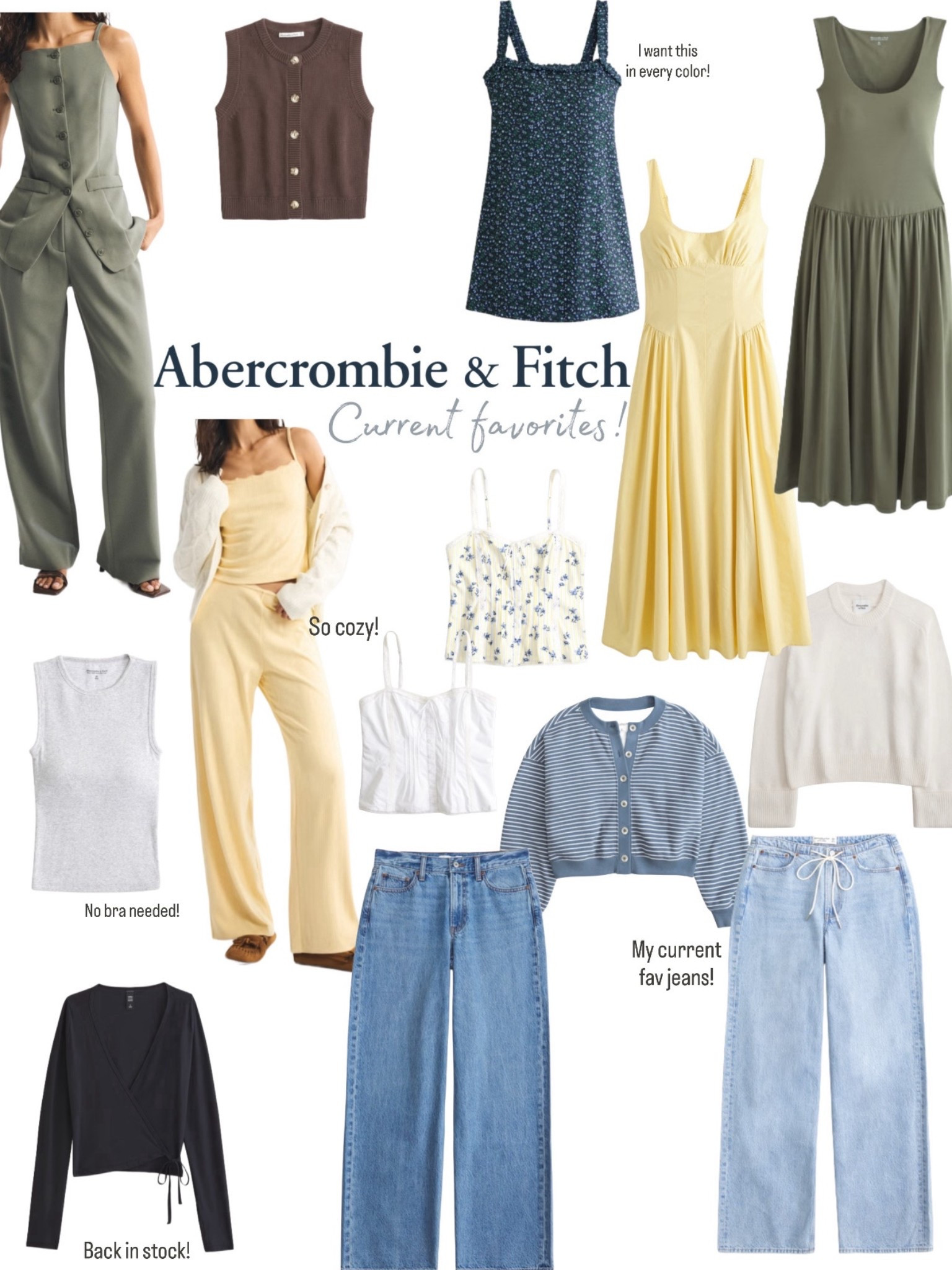 Abercrombie and fitch new in and favorites and best sellers - jeans tops shirts sweaters suits sets pajamas dressed drop waist

#LTKootd #LTKmomlife #LTKSeasonal
