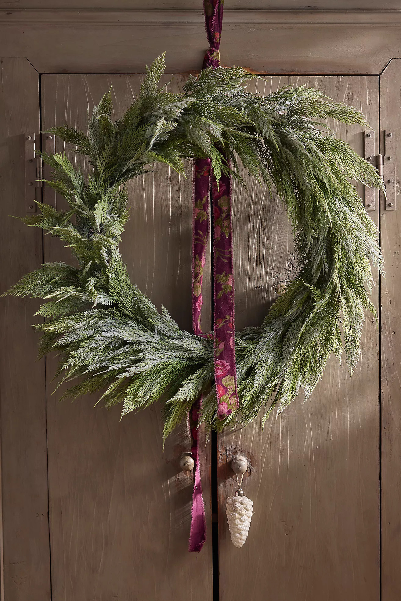 Frosty Faux Cedar Wreath | Anthropologie (US)