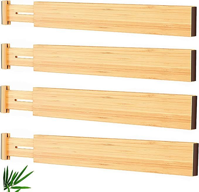 Popin Lover Drawer Adjustable Dividers Bamboo Separators Organization Expandable Organizers 17-22... | Amazon (US)