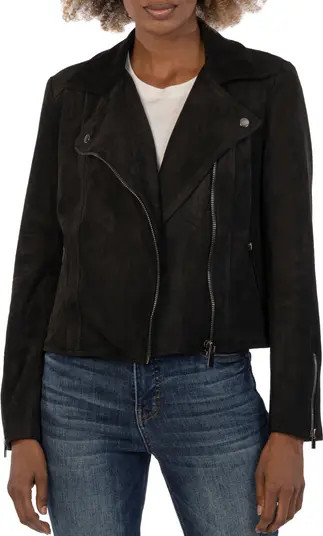 Edith Faux Suede Moto Jacket | Nordstrom