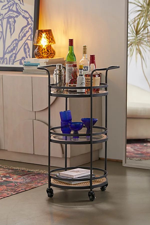 Round Industrial Bar Cart | Urban Outfitters (US and RoW)