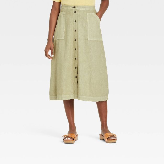 Women's Button-Front Utility Midi Skirt - Universal Thread™ | Target