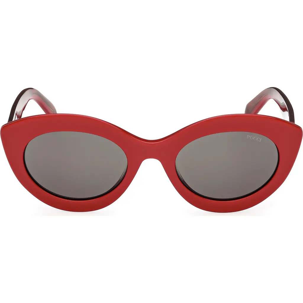 Emilio Pucci 53mm Cat Eye Sunglasses in Shiny Red /Smoke at Nordstrom Rack | Nordstrom Rack