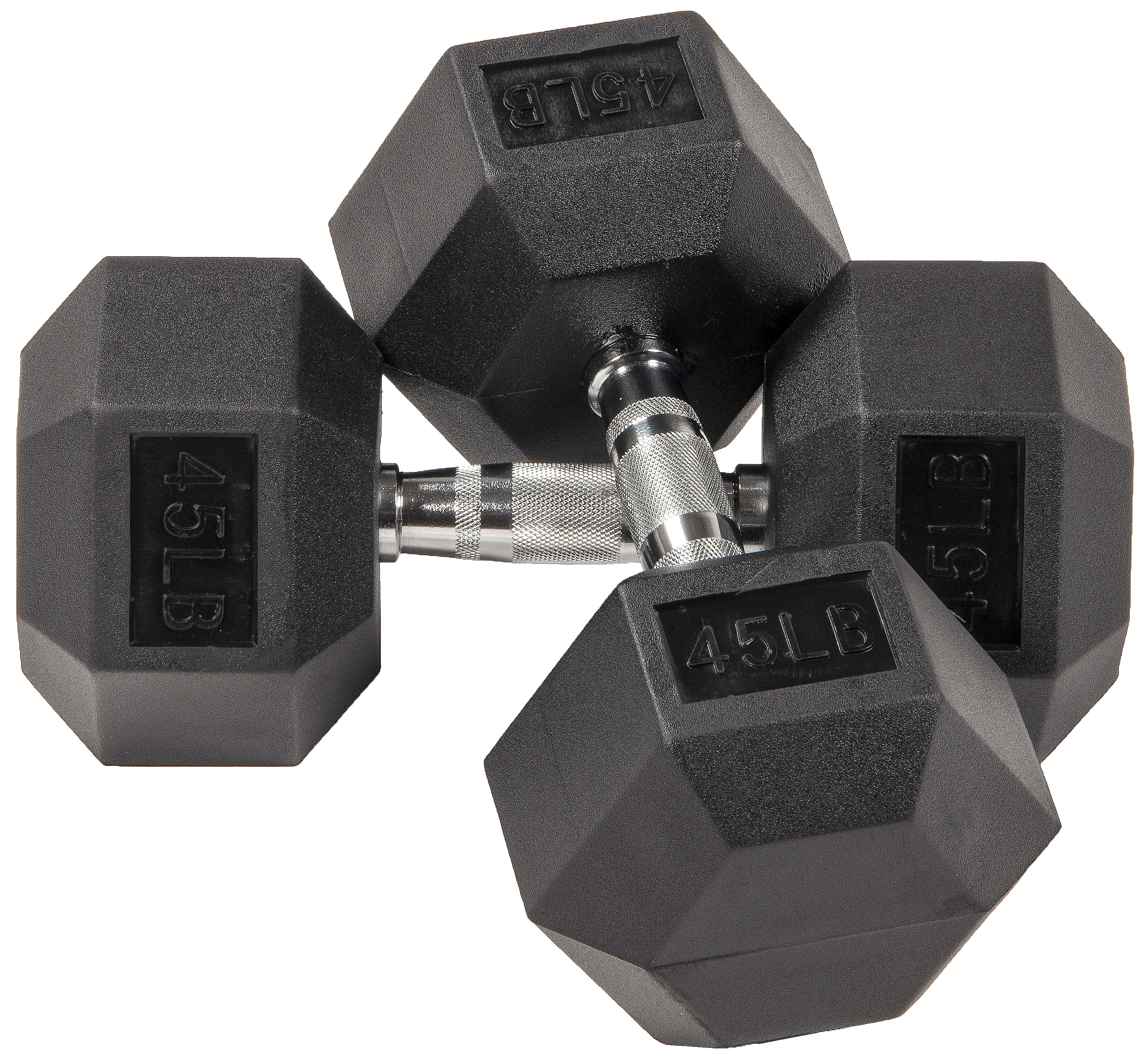 BalanceFrom Rubber Encased Hex Dumbbells, 45 lbs Pair, Black - Walmart.com | Walmart (US)