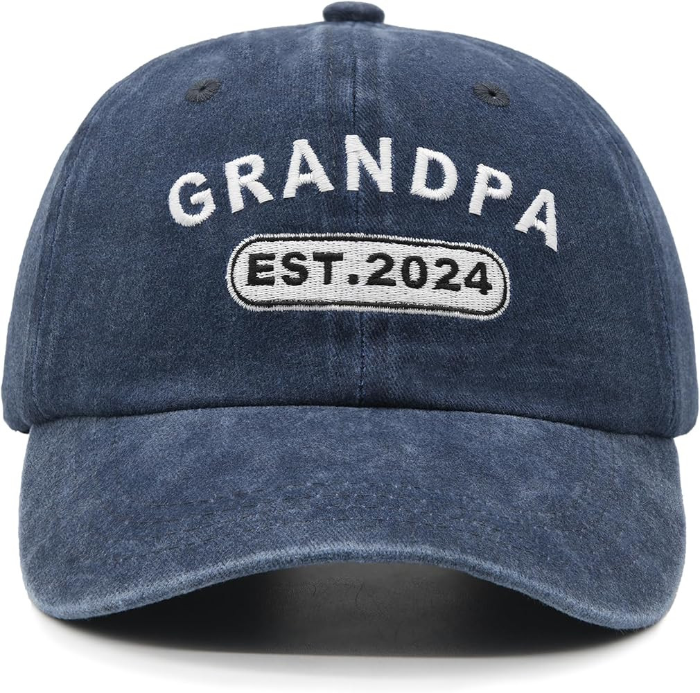 Grandpa Est 2024 Hat with Gift Box Grandfather Baseball Cap for Men | Amazon (US)