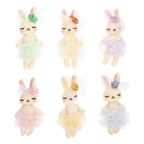 SAFIGLE 6pcs Small Stuffed Bunnies: Mini Plush Easter Bunny Animals, Rabbit Doll in Gingham Dress - Soft Plush Rabbit Dolls for Kids, Perfect for Easter, Playtime and Decoration | Amazon (US)