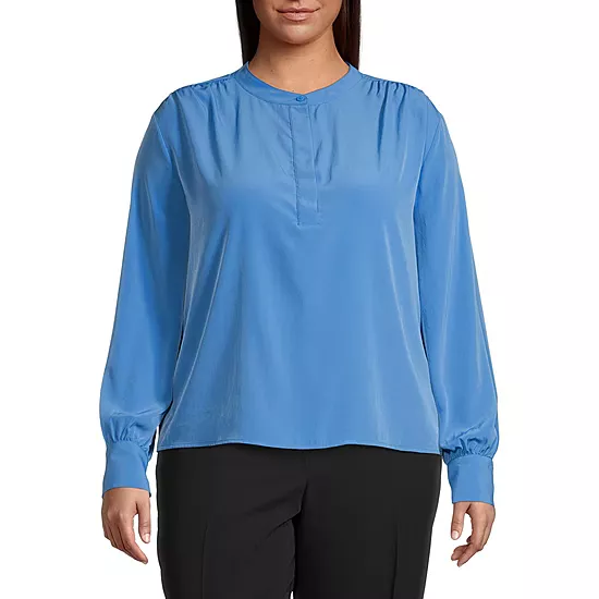 St. John's Bay Womens Cowl Neck Long Sleeve Tunic Top, Color: Deep Bronze -  JCPenney