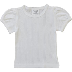 White Pointelle Tee | Mebie Baby
