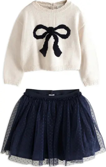 NEXT Kids' Bow Sweatshirt & Tulle Skirt Set | Nordstrom | Nordstrom