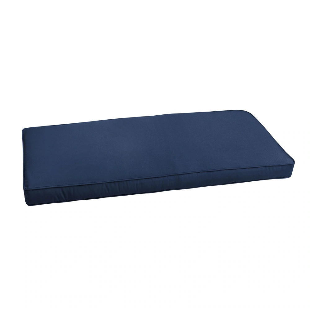 Sunbrella Canvas Navy Blue Indoor/ Outdoor Bench Cushion 37" to 48" - Bed Bath & Beyond - 2201914... | Bed Bath & Beyond