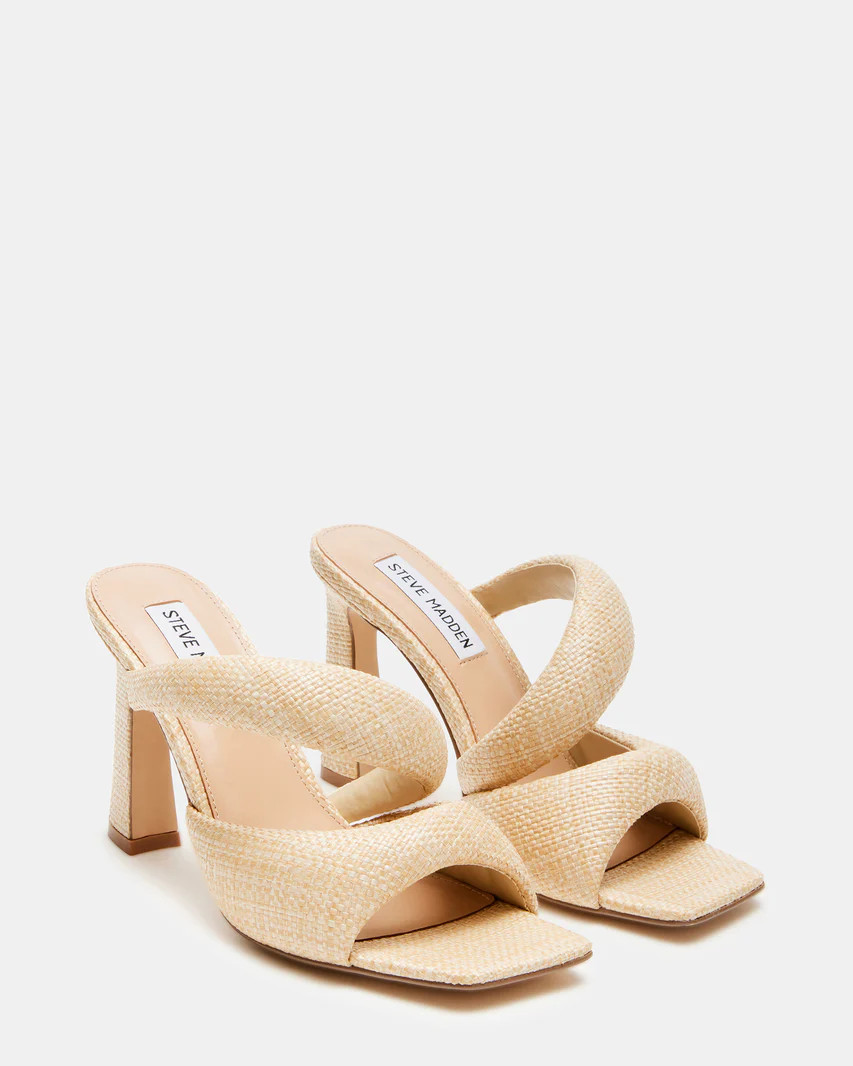 KLOSS Raffia Tubular Square Toe Mule | Women's Heels | Steve Madden (US)