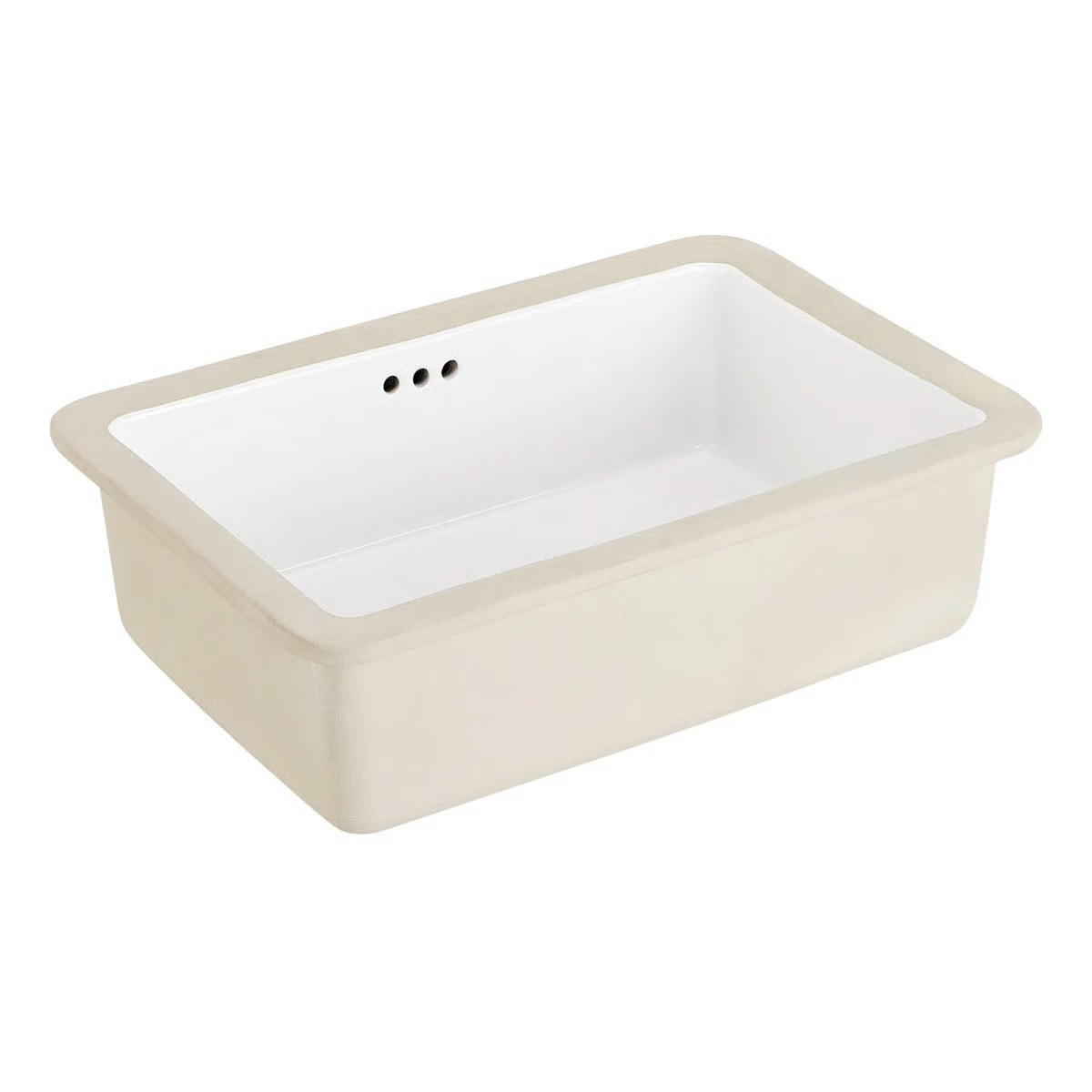 Signature Hardware 18" Destin White Porcelain Rectangular Undermount Bathroom Sink with Overflow ... | Wayfair North America