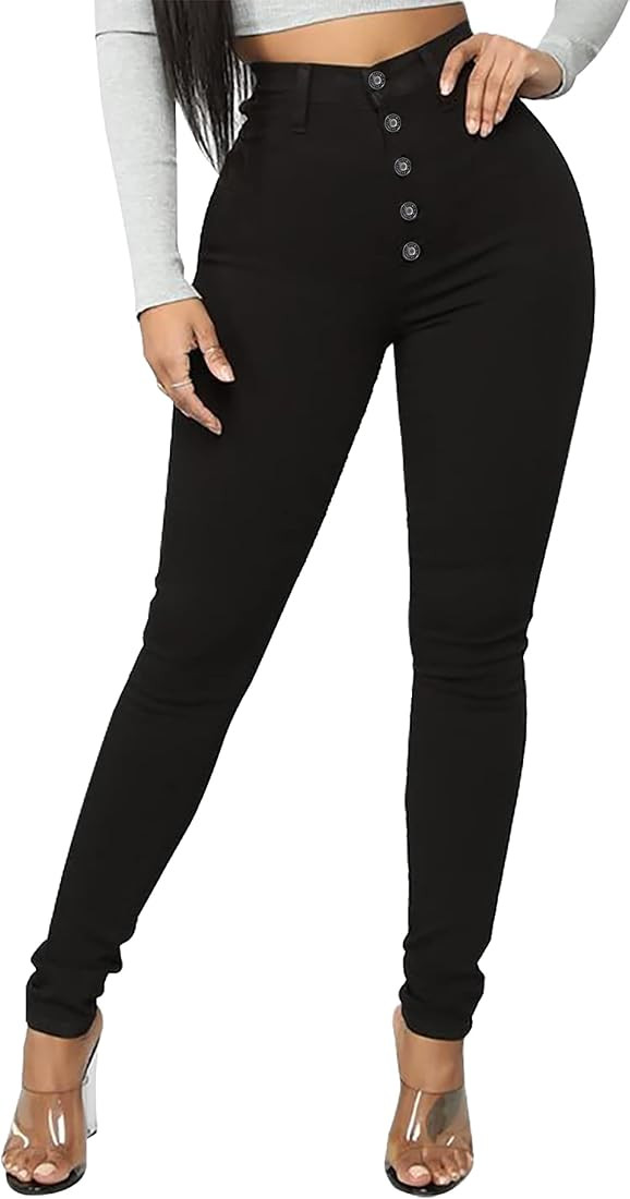 BISUAL Womens High Waisted Butt Lifting Jeans Distressed Stretch Skinny Sexy Colombian Jeans for ... | Amazon (US)