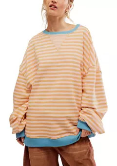 Free People Classic Striped Oversized Crewneck | Belk