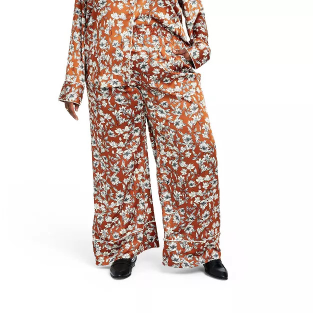 Women's Floral Wide Leg Trousers - La Ligne x Target Brown/White | Target