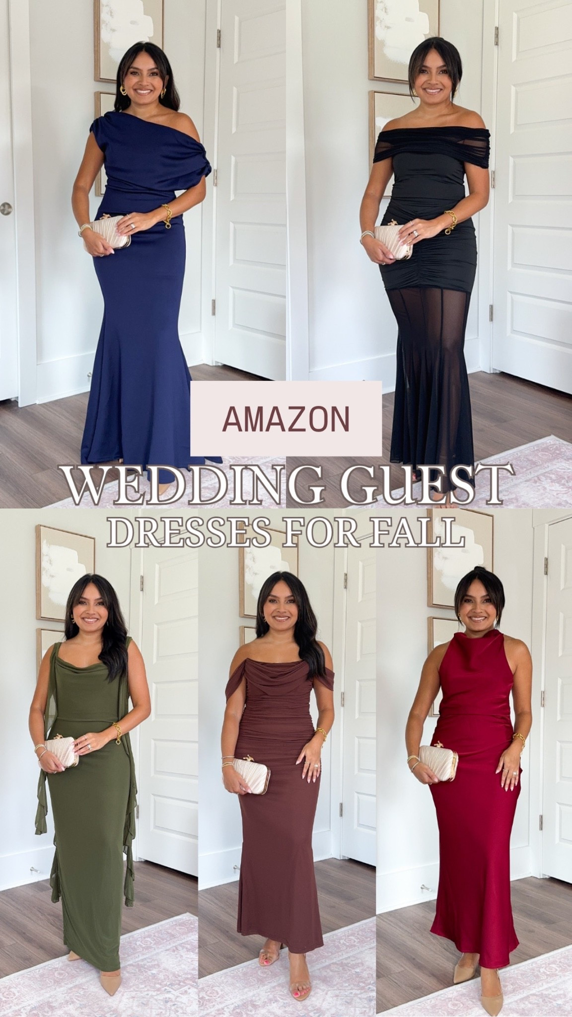 Amazon Fall Wedding Guest Dresses
For reference: I’m 5’0, 32b bra size, and 2/26 in bottoms, pear shaped. 
*Everything I share is unaltered! TTS means true to size.

Dark Green dress size small TTS
Heels size 5 TTS

Burgundy dress size xs TTS
Heels size 5 TTS

Navy blue dress size small - a little long on me with heels
Heels size 5 TTS

Black dress size small TTS
Heels size 5 TTS

Brown dress size xs TTS
Heels size 5 TTS


Wedding guest
Amazon dress
Petite formal
Gowns
Black Tie
Cocktail
Formal dress
Affordable wedding guest dress
Autumn wedding 
Petite friendly
autumn
Rachel Miranda Blog
Honeysweetpetite
Honey Sweet Petite

#LTKPetite #LTKWedding #LTKgrwm

#LTKPetite #LTKWedding #LTKgrwm