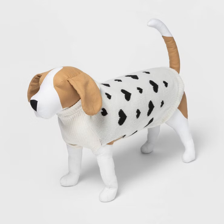 White with Black Hearts Dog and Cat Sweater - Boots & Barkley™ | Target