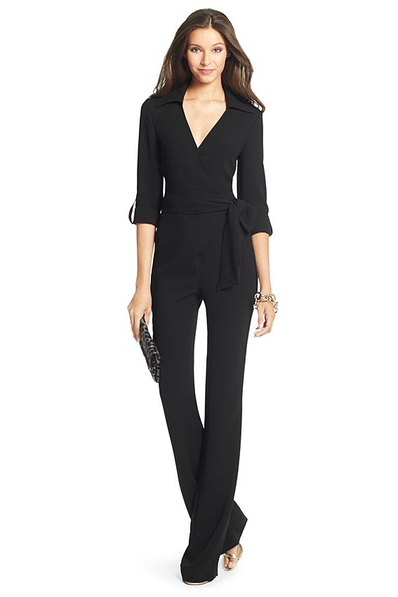 DVF Stacy Stretch Crepe Jumpsuit | DVF