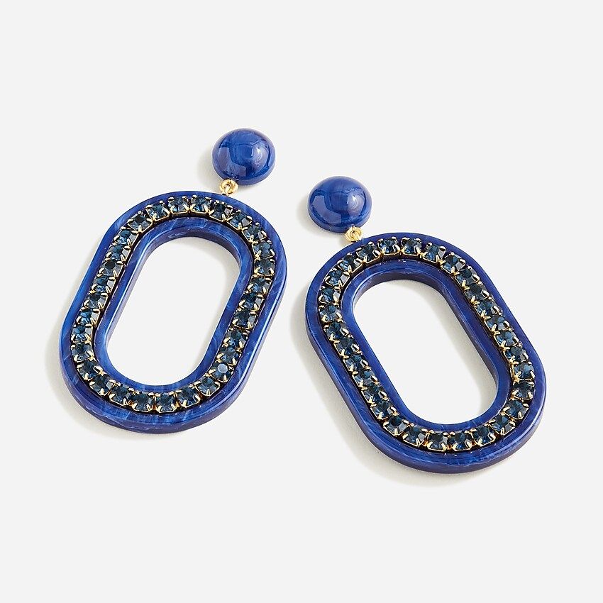 Made-in-Italy jeweled oval earrings | J.Crew US