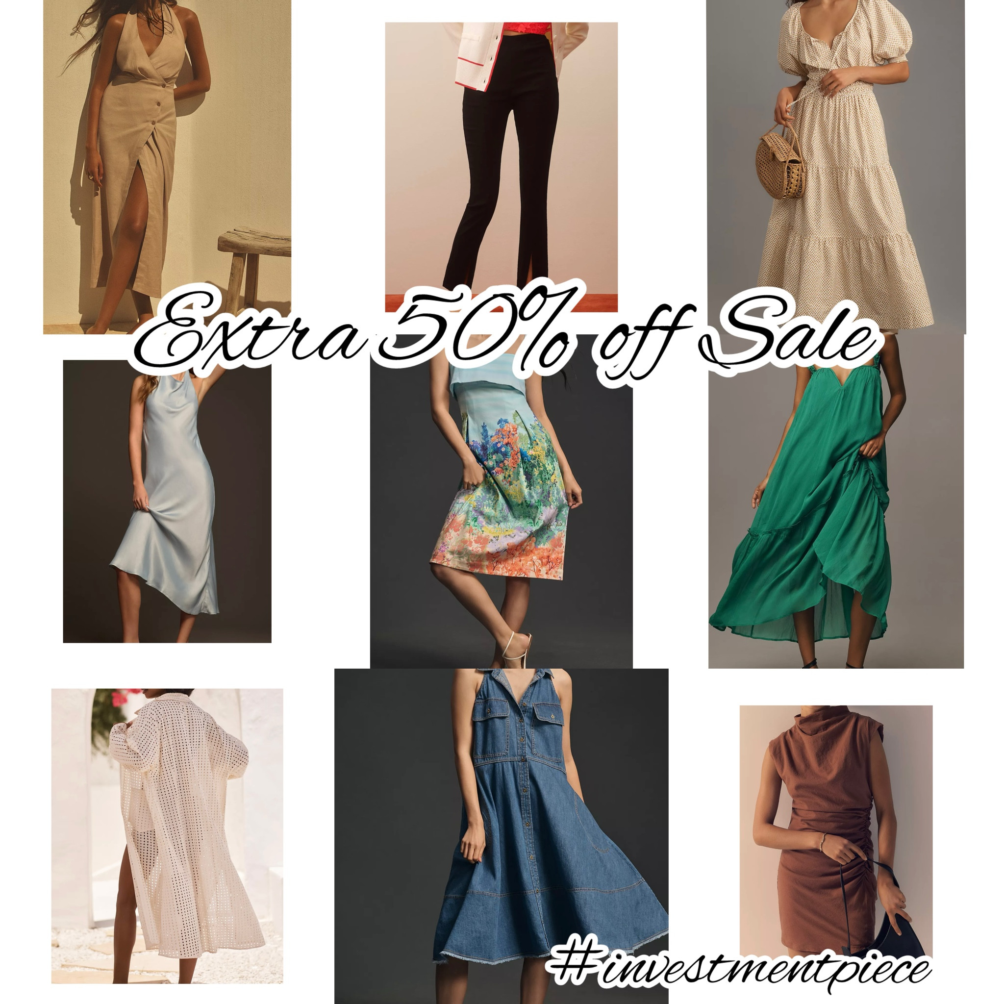 From dresses to pants to the best eyelet duster (perfect for swim cover ups!) get an extra 50% off sale (no code needed!) @anthropologie #investmentpiece 

#LTKFindsUnder100 #LTKSummerSales #LTKStyleTip