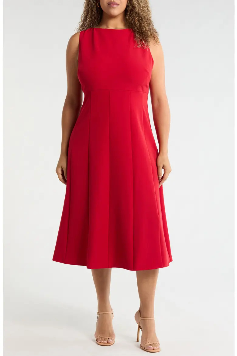 Bateau Neck Seamed Midi Dress (Women) | Nordstrom | Nordstrom