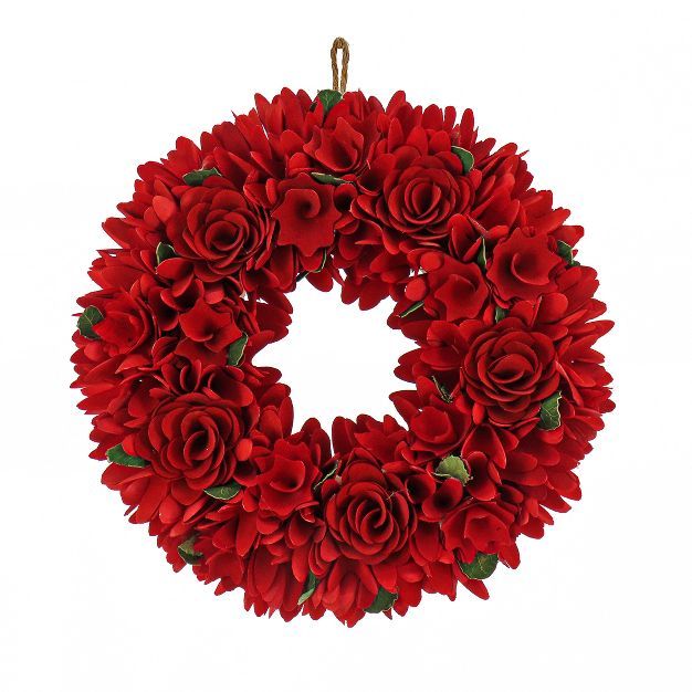 National Tree Company 14" Artificial Valentine's Wreath, Decorated with Red Roses, Valentine's Da... | Target