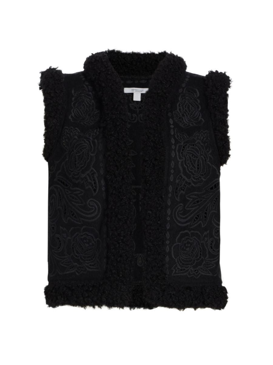 Jaime Sherpa Embroidered Vest | Saks Fifth Avenue