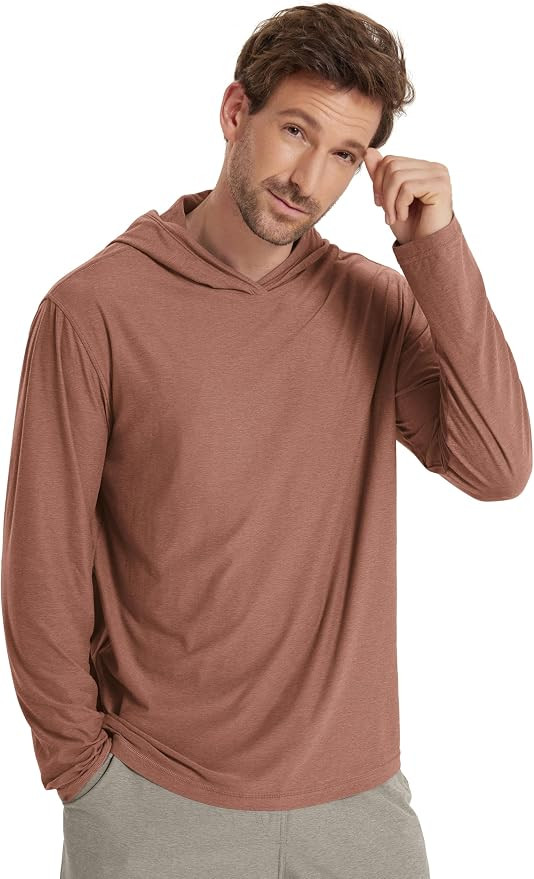 ODODOS Men's Long Sleeve Hoodie - odSTRATUM Tech Performance Pullover - Ultra Soft Moisture Wicki... | Amazon (US)
