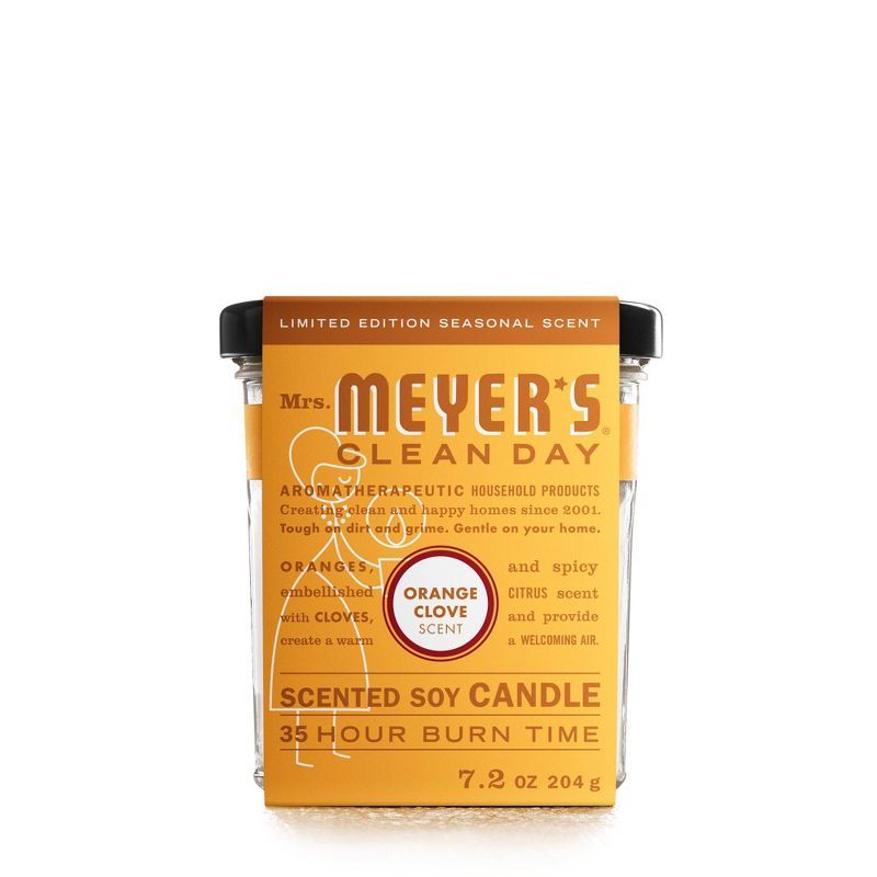 Mrs. Meyer's Clean Day Holiday Large Jar Candle - Orange Clove - 7.2oz | Target