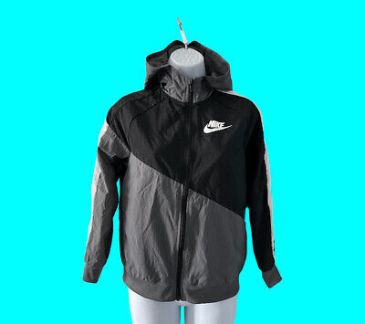Nike Big Logo Boys Youth Hooded Jacket Windbreaker Full Zip Size M | eBay US