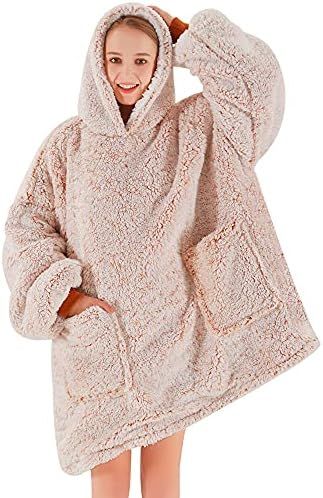 Greenoak Blanket Hoodie Oversized Sherpa Wearable Blanket Sweatshirt, Ultra Soft Fuzzy Fleece Hoo... | Amazon (US)
