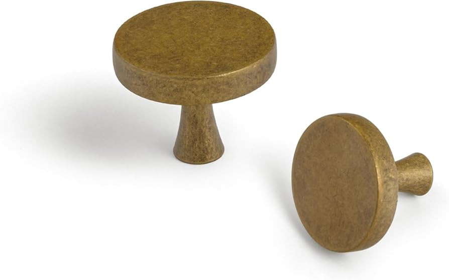 Goo-Ki 6 Pack Antique Brass Cabinet Knobs - Elegant Hardware for Vintage Appeal Old-World Charm D... | Amazon (US)