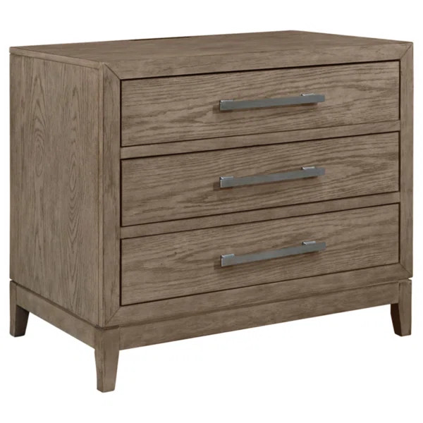 Chrestner 3 - Drawer Nightstand in Gray | Wayfair North America
