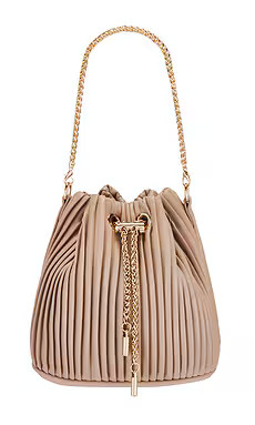 olga berg Remi Pleated Drawstring Bag in Natural from Revolve.com | Revolve Clothing (Global)